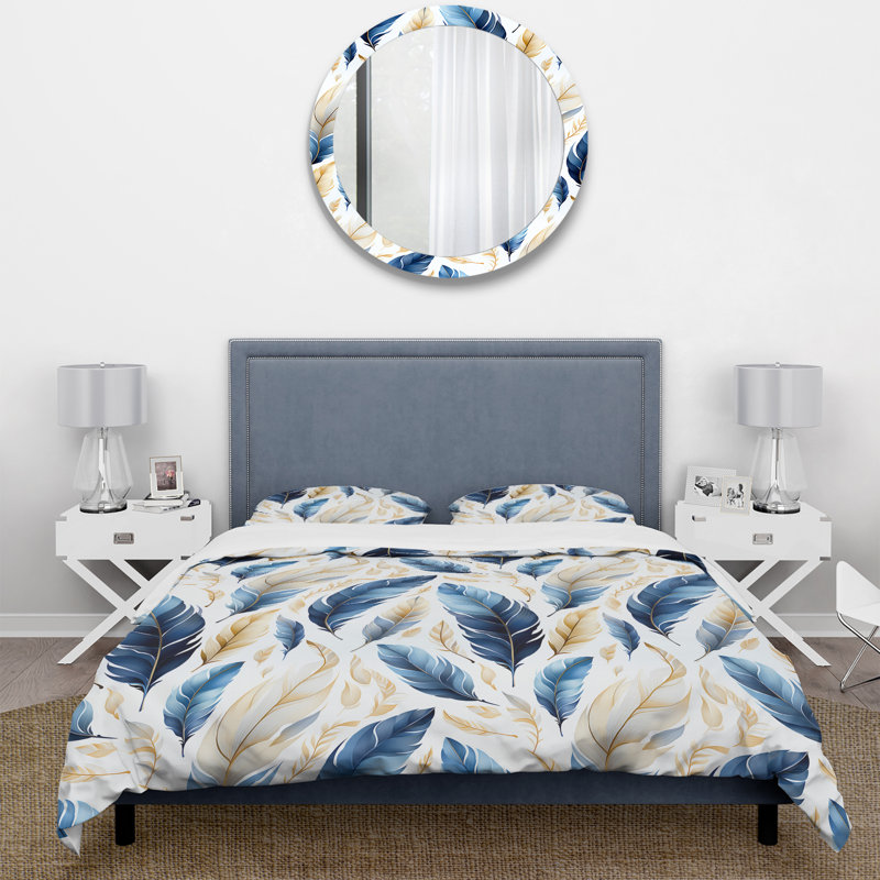 Literie Sapphire Blue Dove Feathers I, Housse de couette pour très grand lit et 2 très