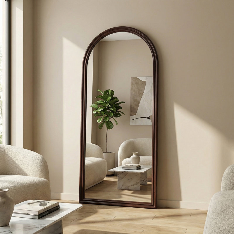 Miroir de plancher en bois massif l 31,5 po x H 71 po