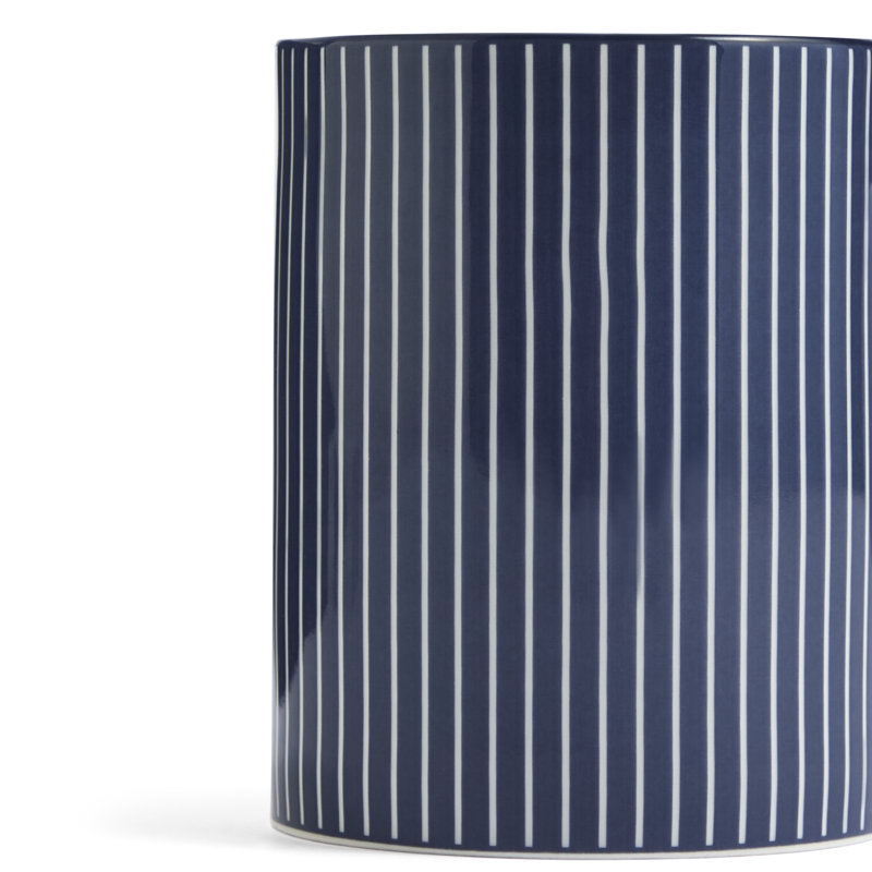 Wedgwood Gio Blue Mug 11.5floz Pinstripe, Dark Blue/White