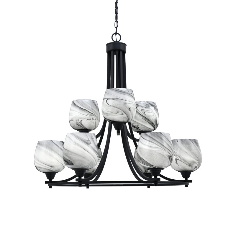 Lustre 9 lumières Paramount, Gris