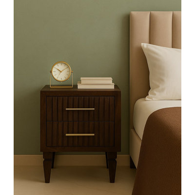 45cm W Solid Wood Bedside Table