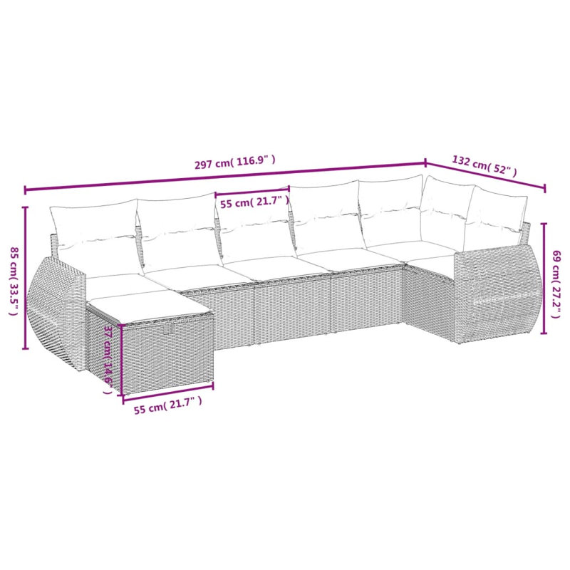 Ensemble de canapé de jardin Vidaxl