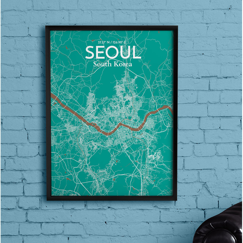 Seoul City Map - No Frame Print, 70.8cm H x 40.6cm W x 0.1cm D