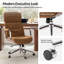 Fauteuil de direction Oswina de style moderne du milieu du siècle, en similicuir, à dossier haut et structure en bois courbé, avec mécanisme d'inclinaison et rotation à 360°.-2045561432