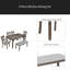 Ensemble de salle à manger de cuisine 6 pièces, table de salle à manger rectangulaire en bois avec 4 chaises rembourrées et un banc, ensemble de table de salle à manger pour 6 personnes, salon, bar et cuisine-300280537-300280356-300280543
