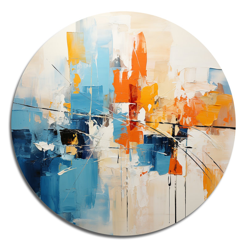 Claybourne - Art abstrait rond en métal, H 16 po x l 16 po x P 1 po