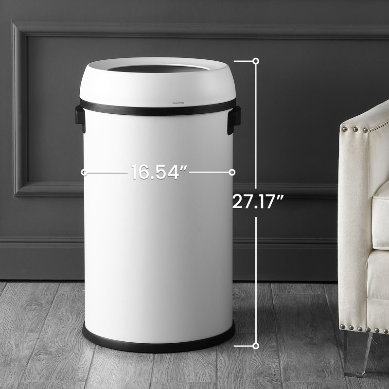 Poubelle en acier inoxydable 17,2 gallons Chuck, Blanc
