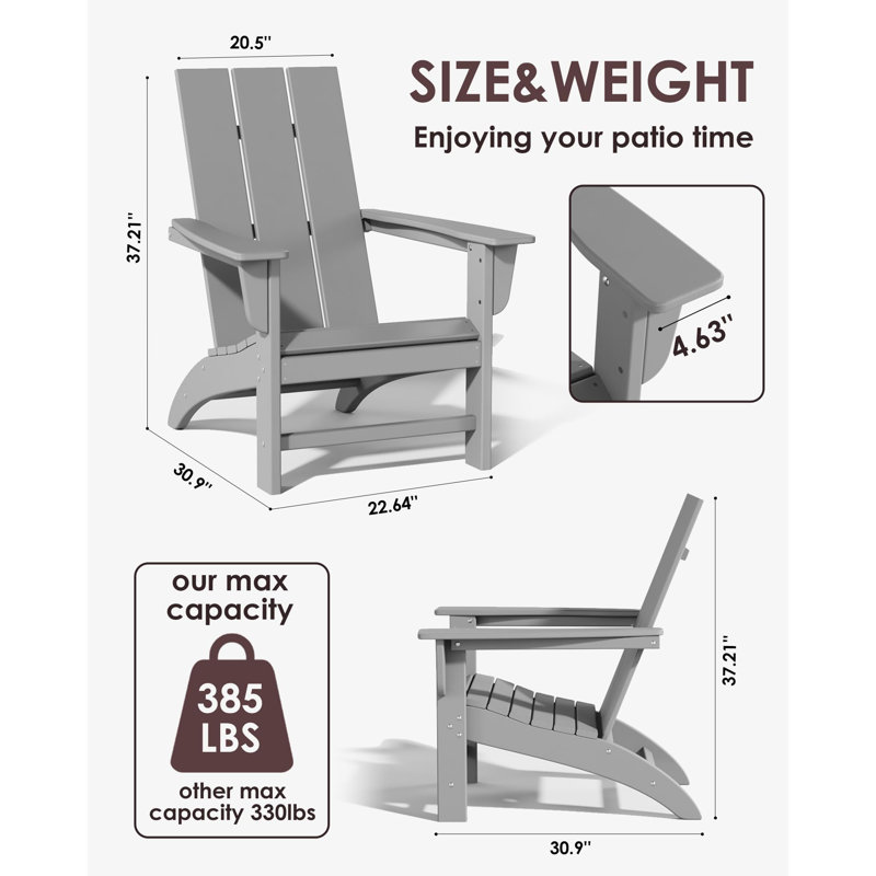 Atchison Outdoor Adirondack Chair, Gray