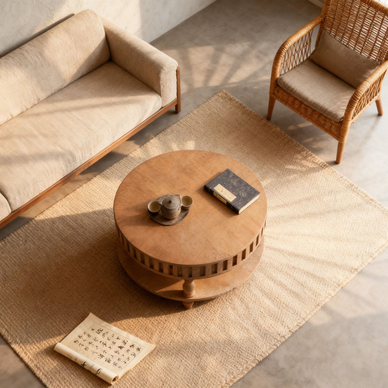Table basse Farmhouse, Noyer brun