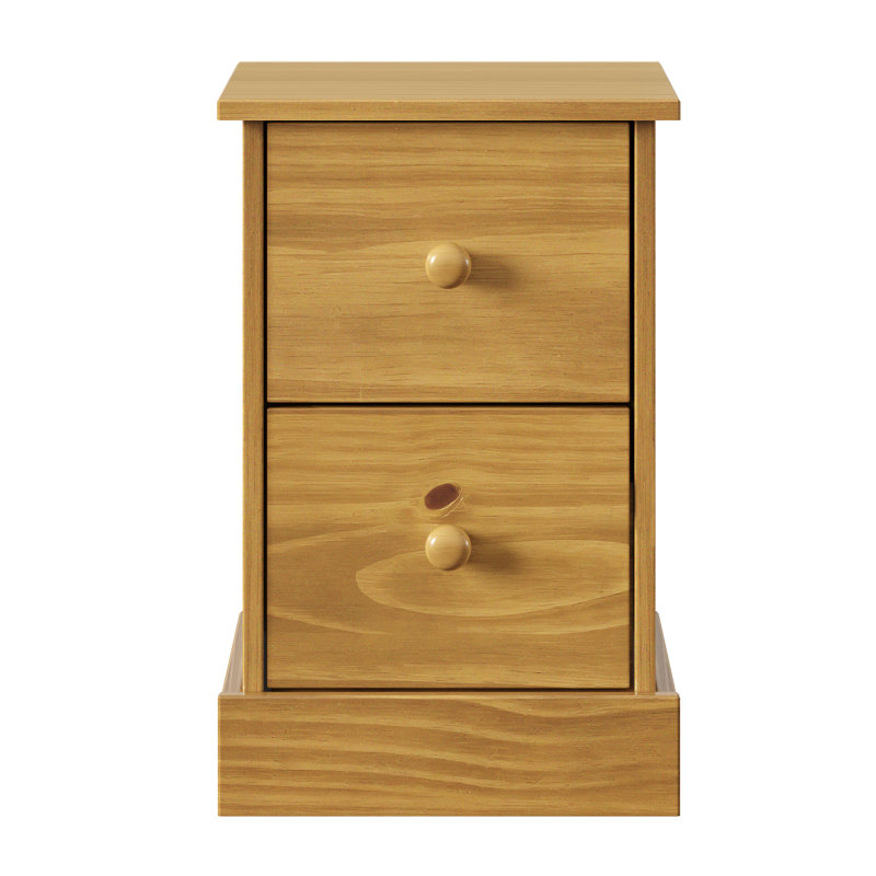 35cm W Solid Wood Bedside Table, Antique Brown