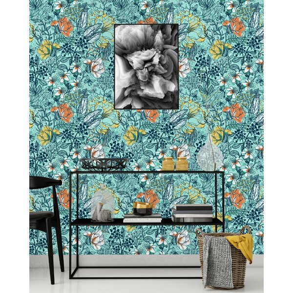 Ebern Designs Bouganville Peel & Stick Floral Panel | Wayfair