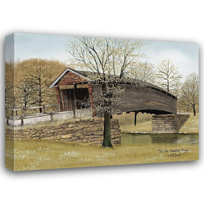 August Grove Jacobs, art sur toile tendue de la galerie Billy, The Old Humpback Bridge, H 36 po x l 47 po