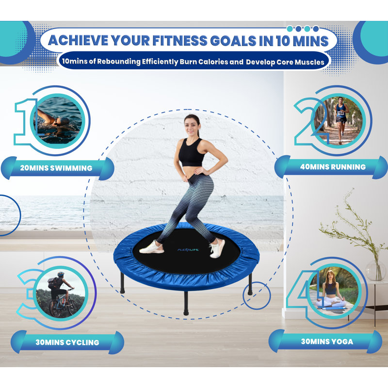 Mini-trampoline pour adultes Plexalife, Bleu