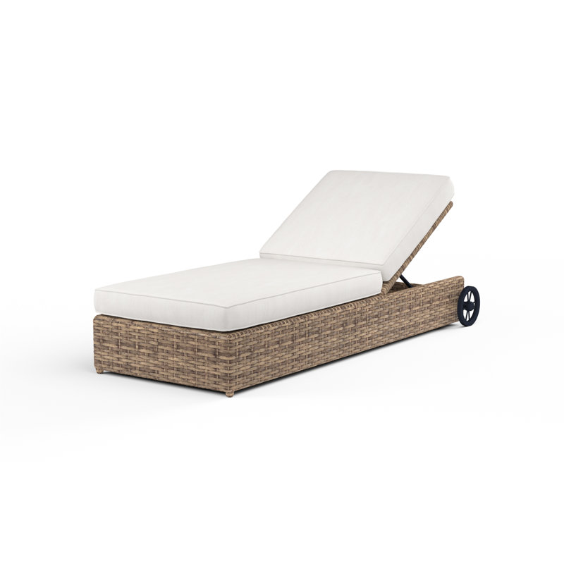 Havana Outdoor Patio Chaise Lounge, Canvas Flax Sunbrella®
