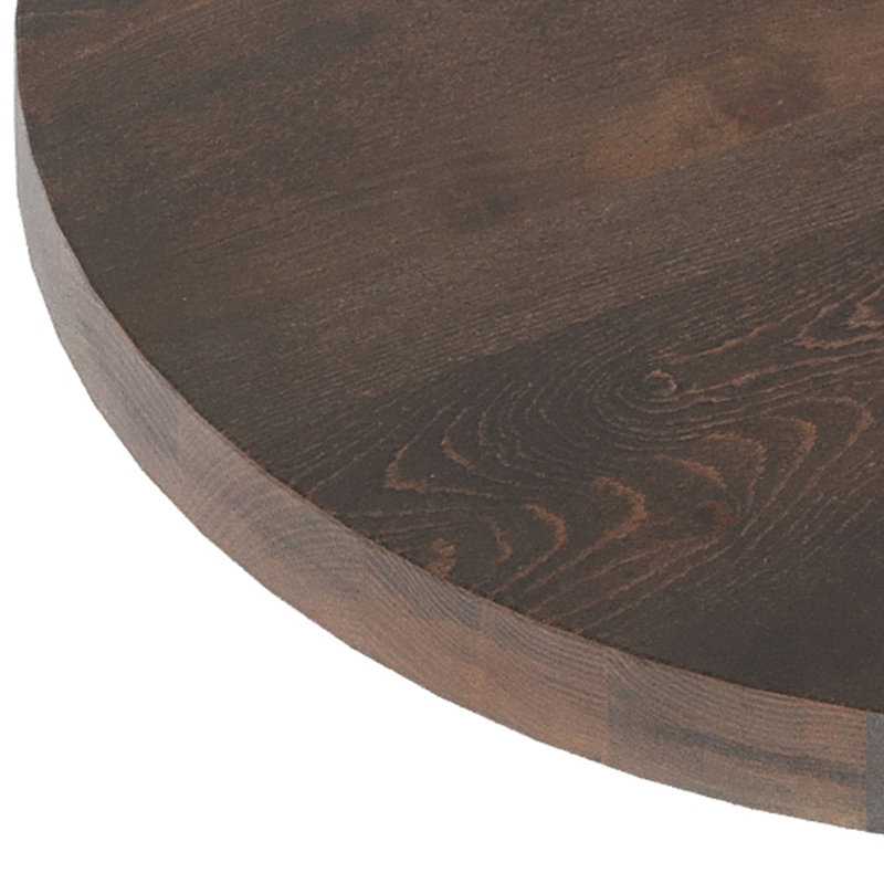 Plateau de table commercial en bois massif avec barres de soutien pour l'intérieur, Bois brun foncé