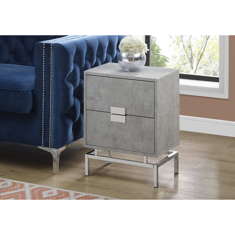 Lieber Nightstand, Gray, Silver