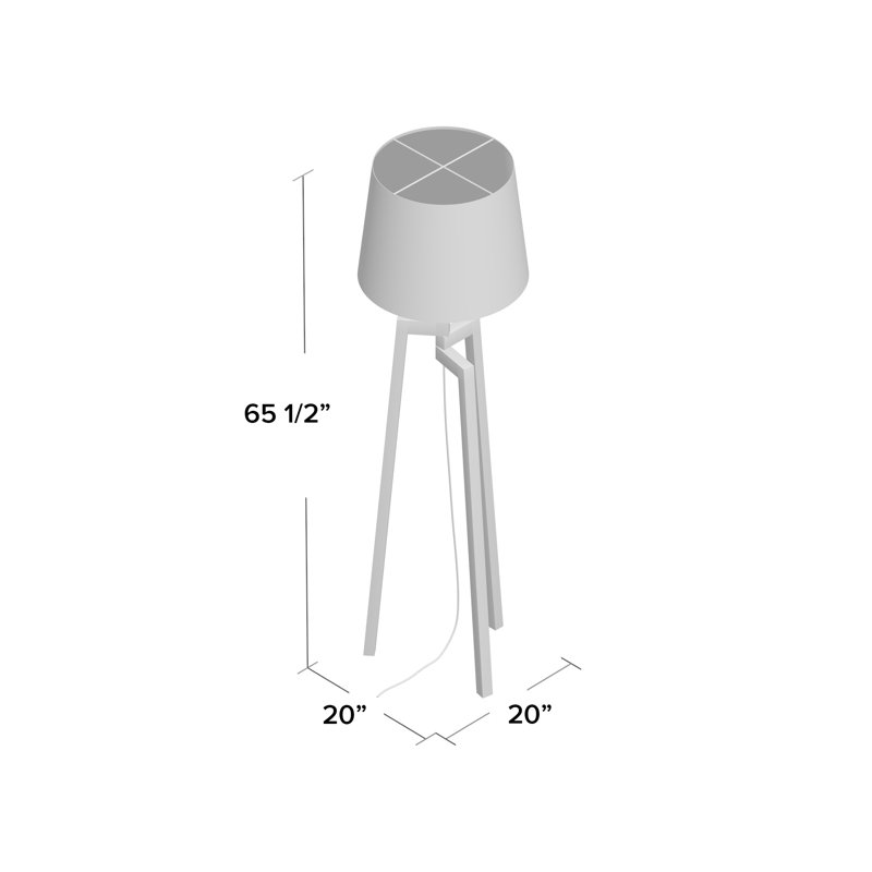 Stilt Tripod Floor Lamp, White, Walnut