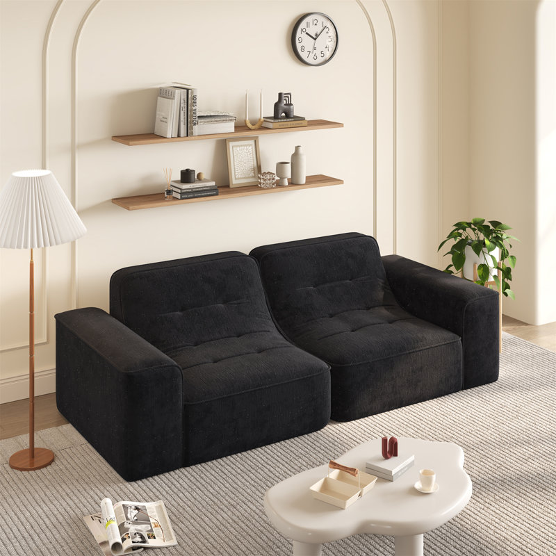 Canapé modulaire 83,6 po à 3 places 83,6 po, Noir