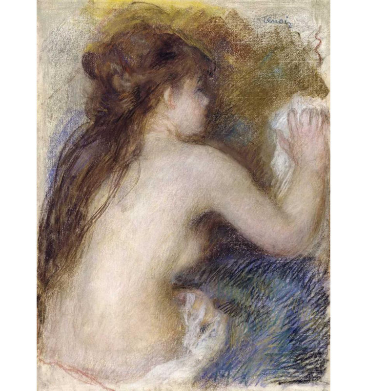 «Red Barrel Studio® Renoir, Pierre, Auguste», reproduction d'art sur toile tendue sous le titre «Back of a Woman»