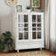 Buffet minimaliste avec portes doubles en verre et tiroir, buffet de rangement moderne en bois pour une décoration polyvalente et une organisation efficace