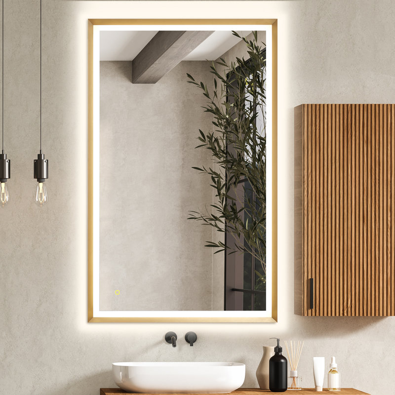 Apollo 48" Gold Aluminum LED Vanity Mirror