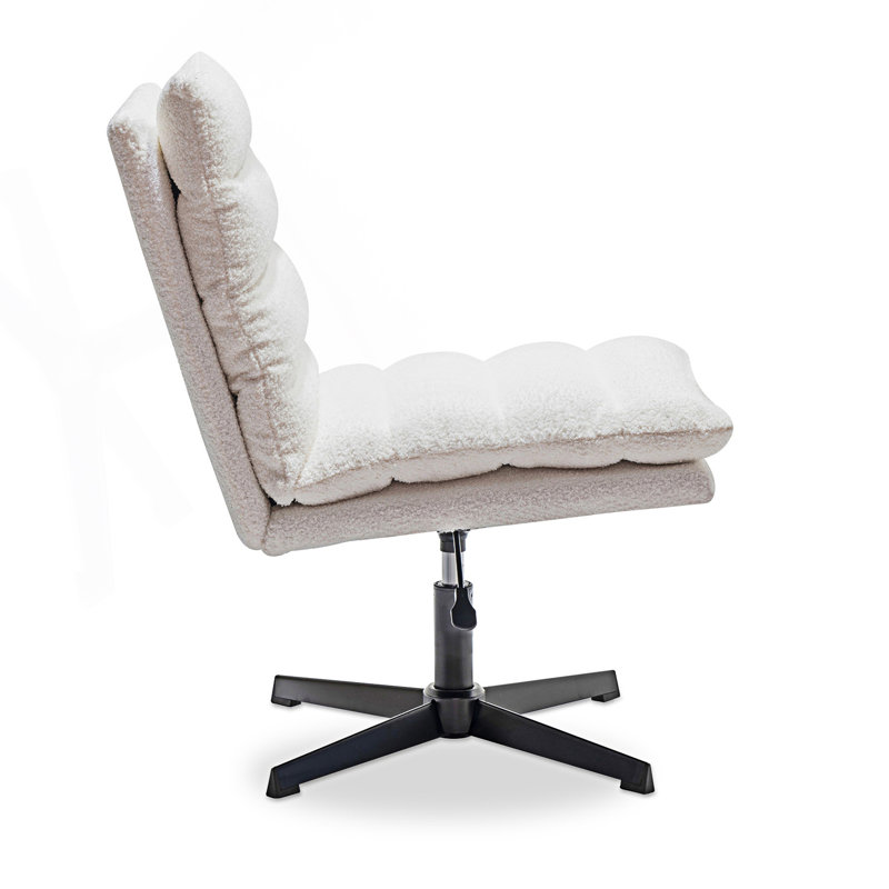 Chaise pivotante en tissu Teddy, Beige