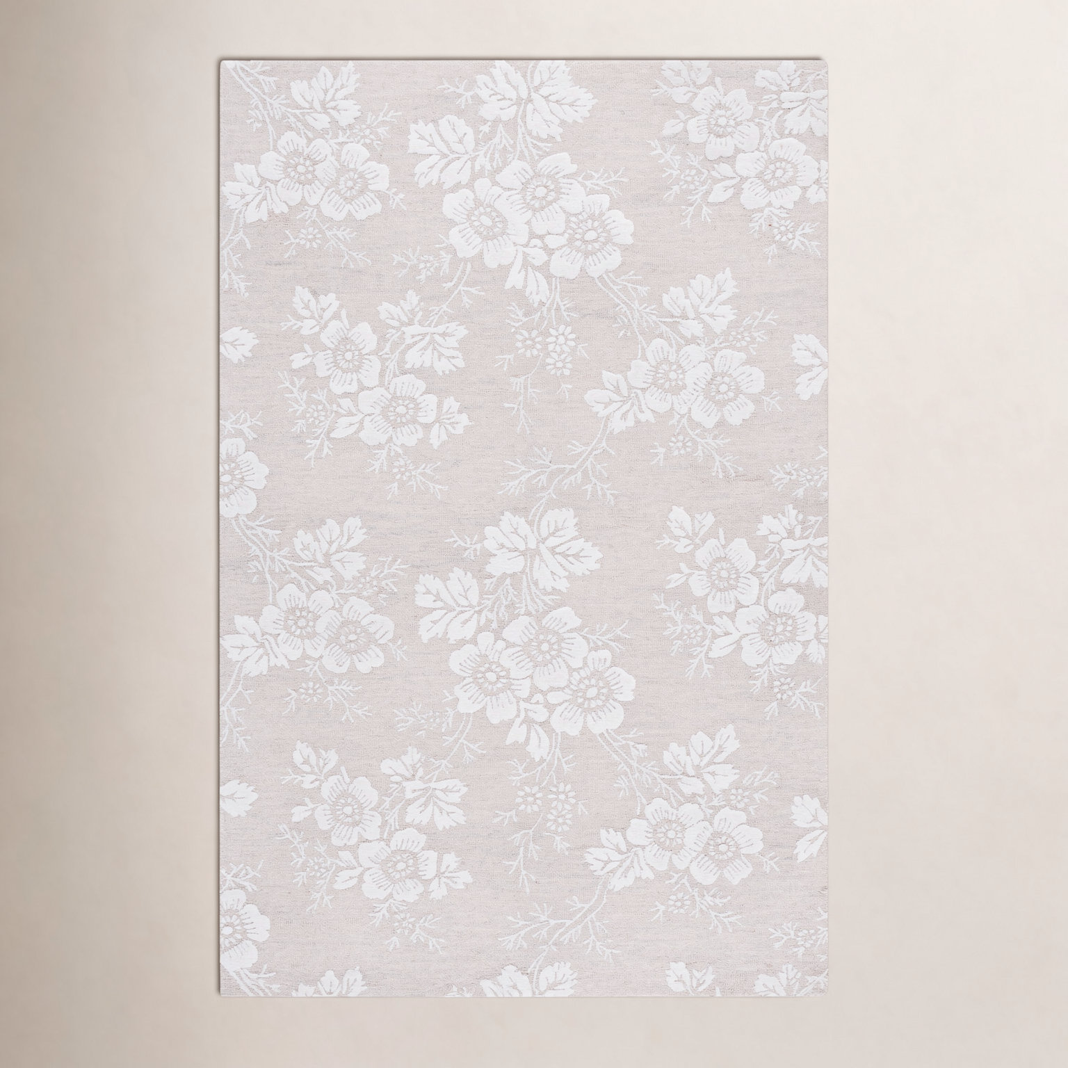 Hand-Tufted Wool Floral Rug, Rectangle 4' x 6'
