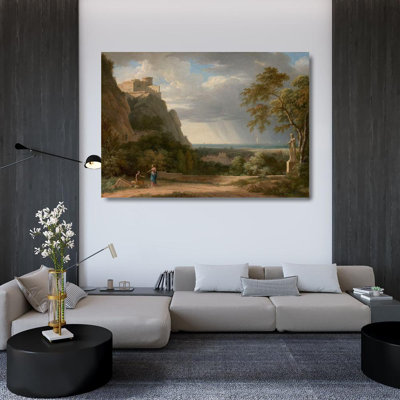 de Valenciennes, Pierre, Henri Gallery Canvas Art: Classical Landscape with Figures and Sculpture 459985
