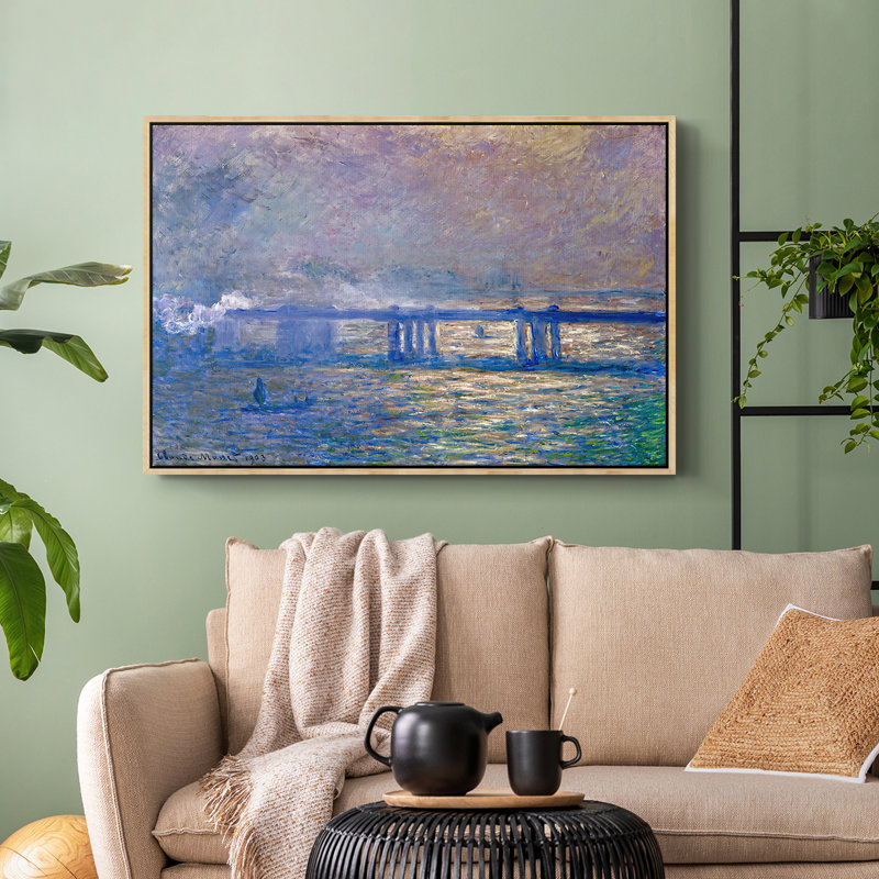 Charing Cross Bridge, 1903 - Claude Monet, toile tendue avec châssis, Naturel, 24 po x 36 po