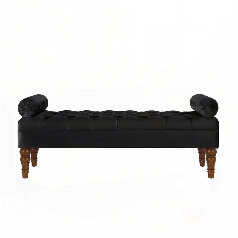Upholstered Window Bench, Black