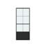 Porte de grange intérieure en verre transparent avec cadre en acier noir et quincaillerie coulissante-105323713