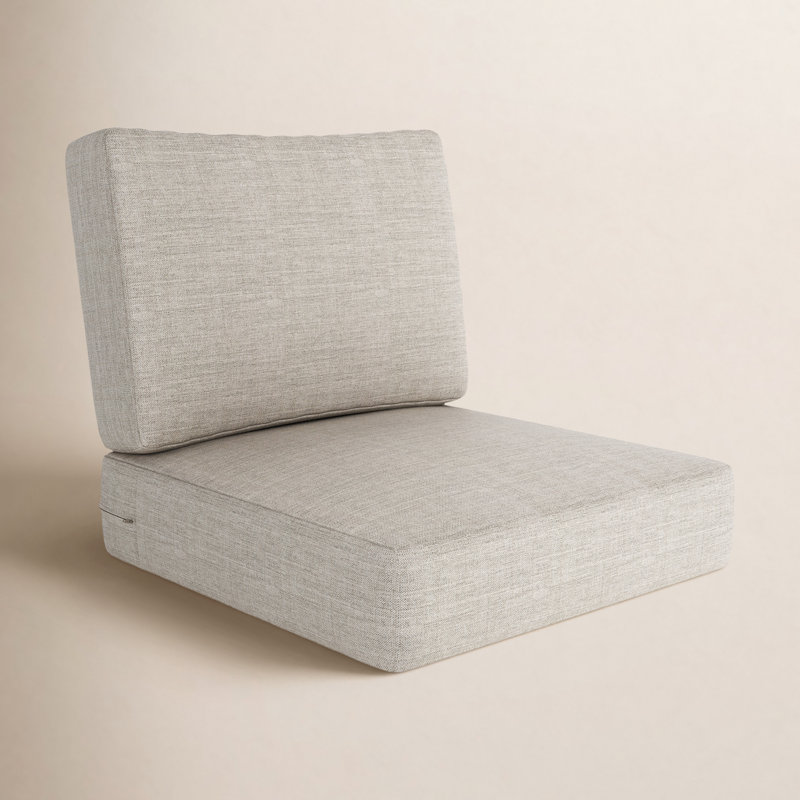 Coussin de siège extérieur Amala Sunbrella®, Tissu argenté Sunbrella, L 25 po x P 25,5 po