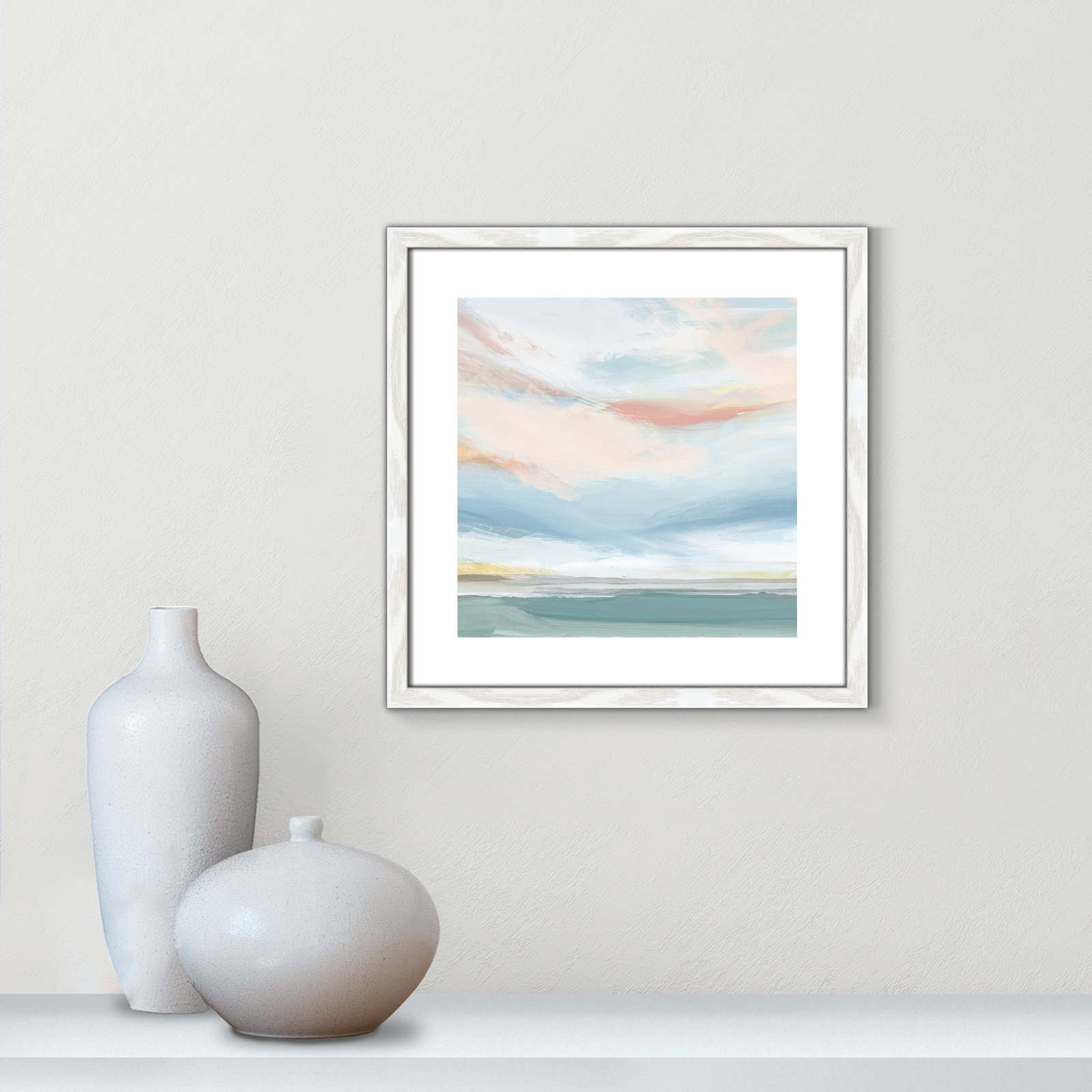Delphi "Sweetness I" Painting by Isabelle Z, White Wood Framed Paper, 18.25" H x 18.25" W x 0.75" D