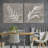 Minimal Botanical " White Foliage On Wood Effect Background " 2 - Pieces-56420163