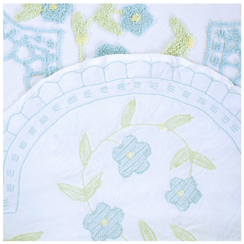 Ensemble de couvre-lit touffeté 100% coton Bloomfield, Bleu, Couvre-lit grand + 6 pièces supplémentaires