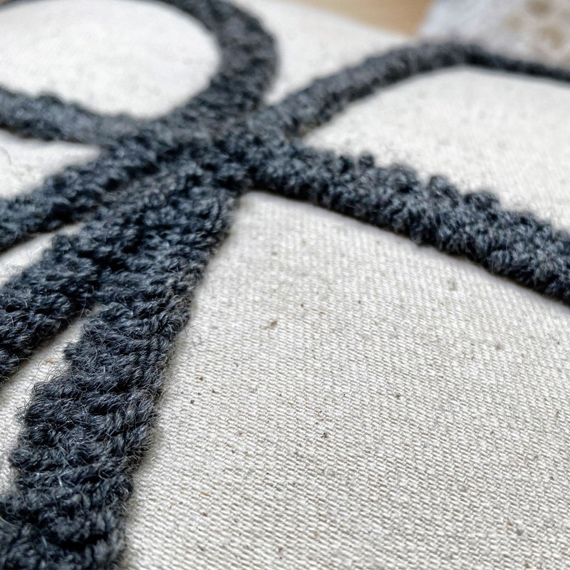 Housse de coussin d'extérieur carré en coton / laine Dmitrijs