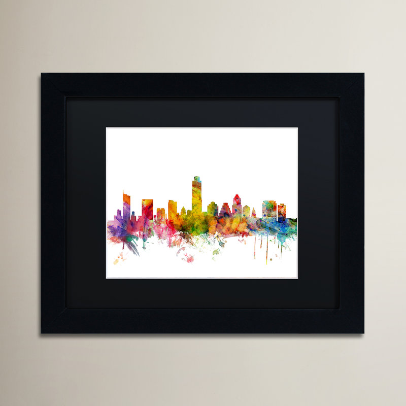 Modern & Contemporary, 16" H x 20" W x 0.5" D, Black Framed, Black