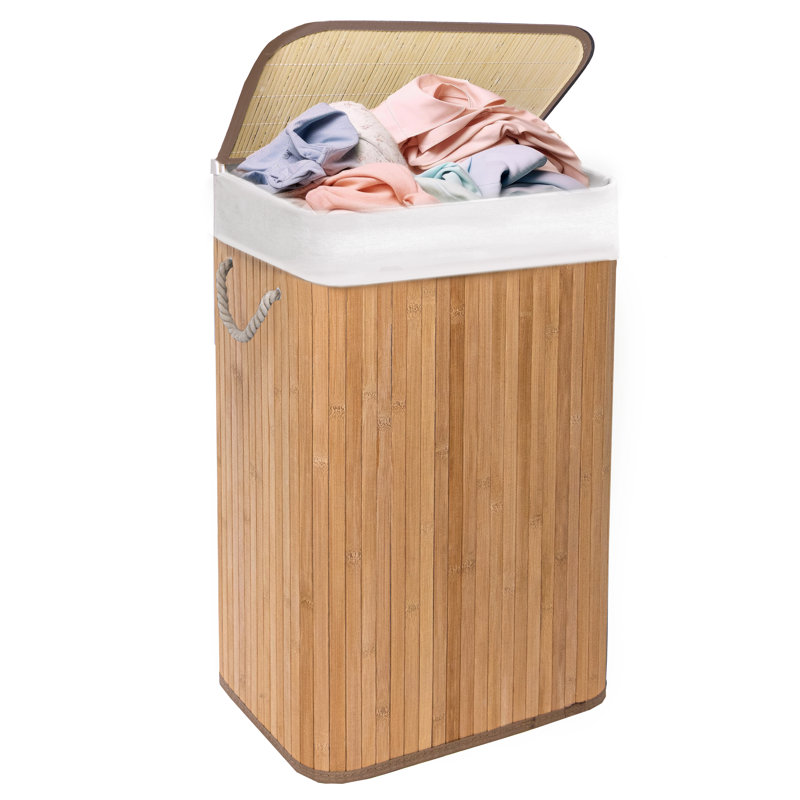 Califf Bamboo Laundry Hamper with Handles, Natural