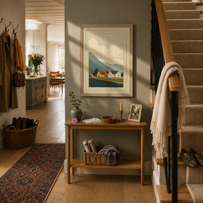Houses And Mountains Scandinavian - Print