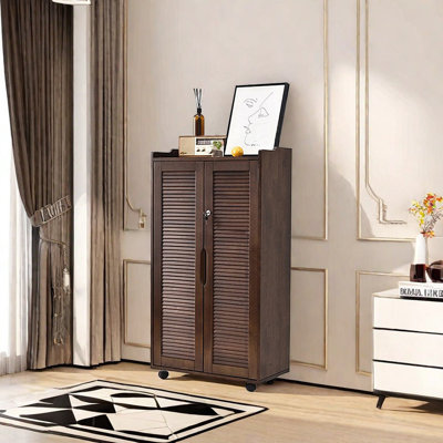 Chinese Style Simple Shoe Cabinet 18 Pair Shoe Storage Cabinet