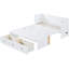 Lit double, blanc, avec un tiroir généreux pour lit de rangement blanc et copieux - Structure optimisée