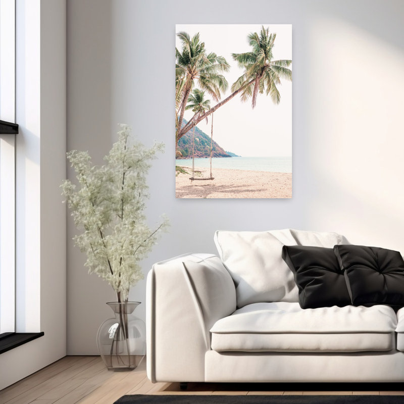 Swing, plage contemporaine, art mural, H 36 po x l 24 po