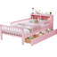 Lit simple taille rose avec coffre-fort et compartiments de rangement-1217828755