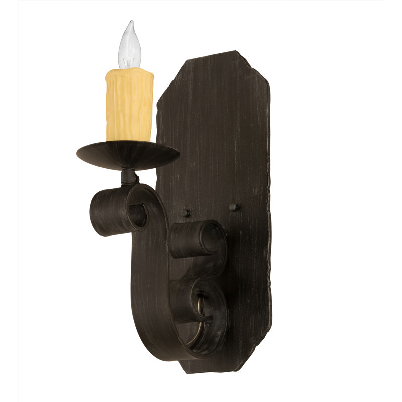 Renzo 1 - Light Candle Wall Light, Antique Iron