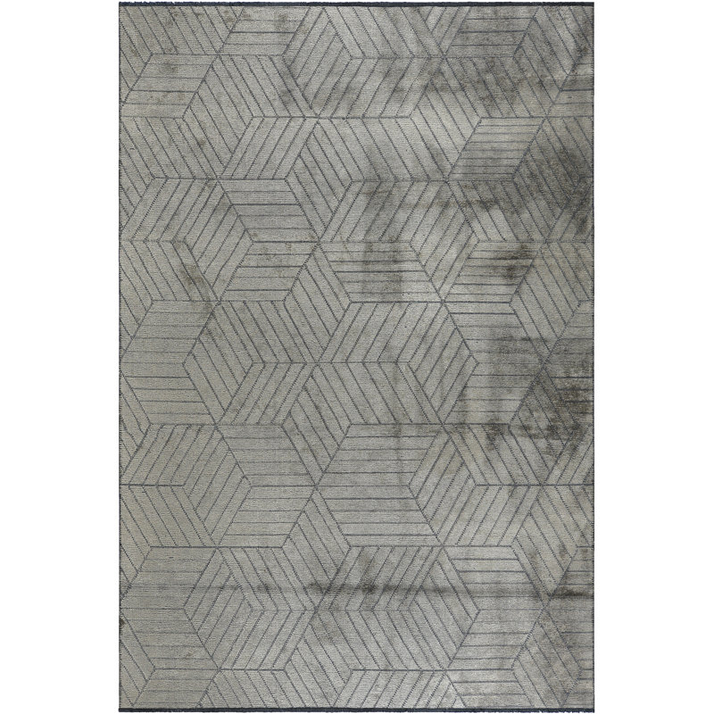 Tapis gris argenté Rapture, Rectangle 7 pi 10 po x 11 pi 2 po