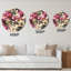 Horloge murale à motif roses roses sur fond jaune-314803286