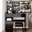 37 - Inch Middle Sized Vanity Table With Left Drawer, Cushioned Stool, Touch Operated Tri Color Brightness Adjustable Mirror And Ample Storage For Big Spaces Drawer Desktop Large Sliding Controlled