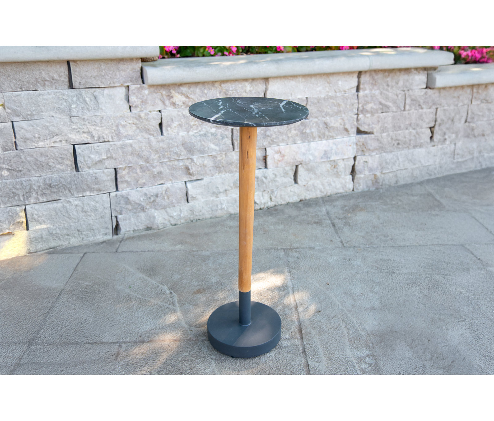 Teak & Marble Composite Cocktail Table, Black