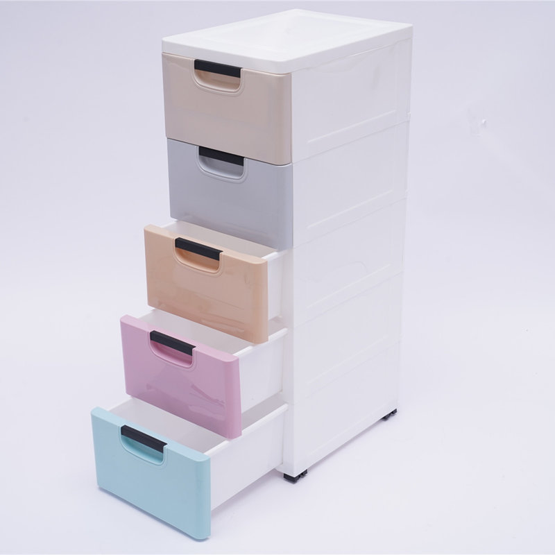 Armoire de rangement en plastique à 5 tiroirs de 11,81 po x 15,75 po x 33,07 po, Multicolore