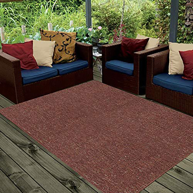 Tapis moderne intérieur / extérieur - Rouille, Rectangle 4 pi x 6 pi